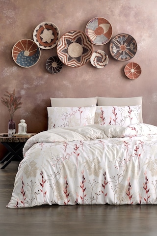 Veramoni Soft Dreams Soft Dreams Çift Kişilik Pamuklu Desenli Nevresim Takımı - Kırmızı