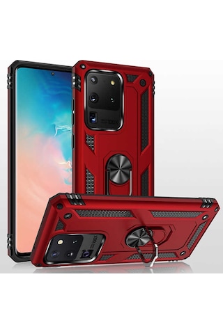 Samsung Galaxy Uyumlu S20 Ultra Kılıf Zore Vega Kapak-Siyah