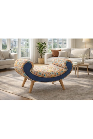 Modern Gondol Bench Puf Oturma Koltuğu Şık Dekoratif Çok Renkli