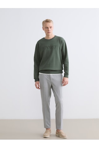 Lcw Vision Yeşil Bisiklet Yaka Baskılı Erkek Sweatshirt