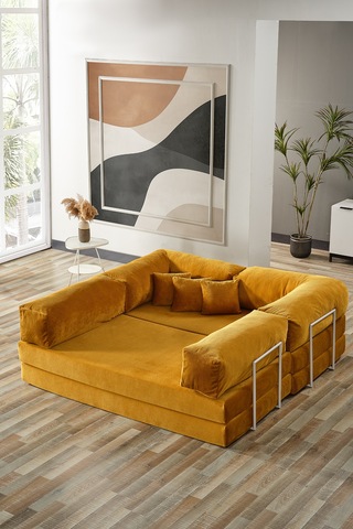 Legom Petek Aktivite Koltuğu Yatak Olabilen Çok Amaçlı Kanepe L Koltuk Hardal Hardal