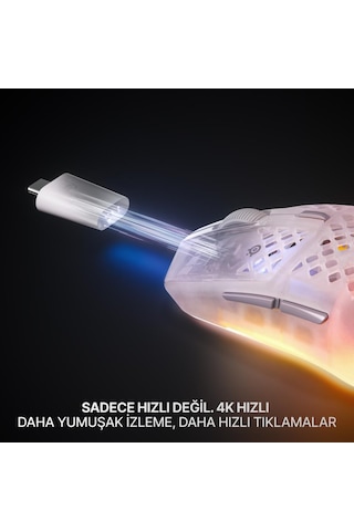 Steelseries Aerox 3 Wireless Gen 2 - Ghost 4k Kablosuz Gaming Mouse