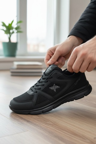 Enoch Ortopedik Yüksek Darbe Emicili Ultra Hafif Erkek Sneaker Siyah
