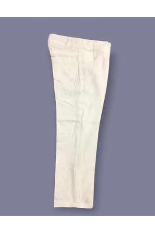Nacar Store Çocuk 29ekim 10kasım 23nisan Gösteri Özel Gün Içten Lastik Ayarlamalı Keten Pantolon Beyaz