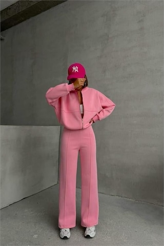 Dip Moda Kadın Pamuklu Kışlık Sweat Pantlon Eşofman Takımı Dpgts018 Pembe