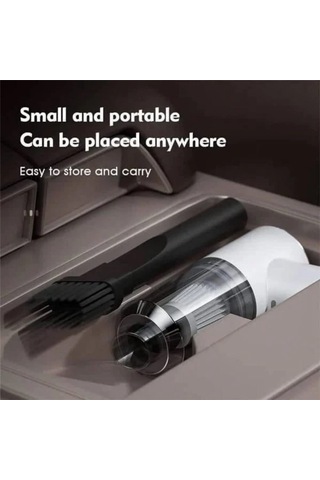 Crackedice Kablosuz El Tipi Araba Süpürgesi Güçlü Emiş, Siyah