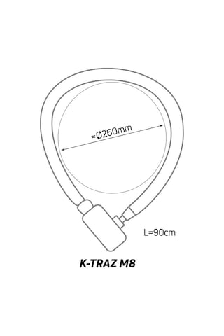 Zefal K-traz M8 6mm Zincir Anahtarlı Bisiklet Kilidi Siyah