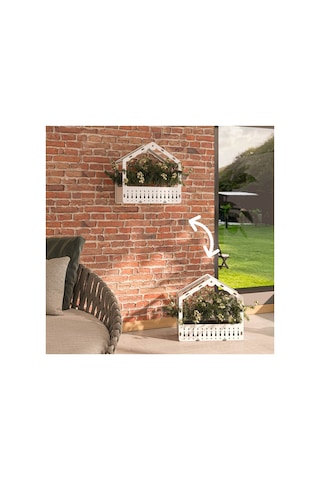 Tulip Duvara Asılabilen Dekoratif Ahşap Çiçeklik Raf Beyaz - 272655597 Beyaz