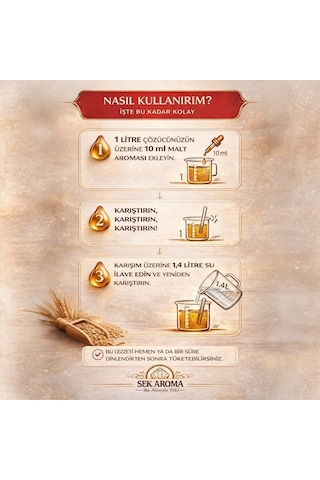 Sek Aroma Red Malt Hazır Karışım Viski Kiti - Red Malt Hazır Karışım Viski Aroması 50 ML - 5 L Uyumlu