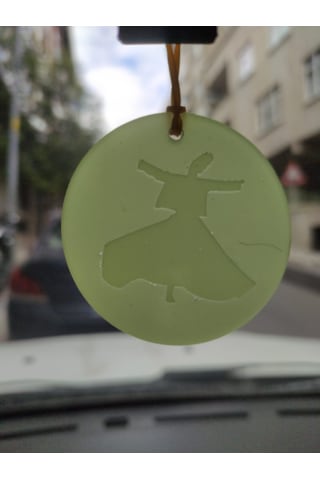 Semazen Karanlıkta Parlayan Fosforlu Dikiz Aynası Asma Süsü İslami Aksesuar Yeşil