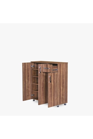 Ayakkabılık Çok Amaç Model Parlak Ceviz Hard Suntalem Demonte 5raf 1çekmece El Yapım Ceviz