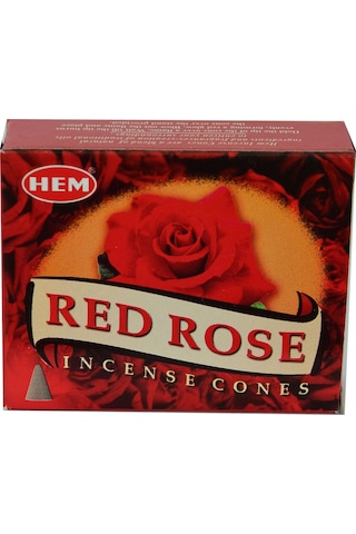Hem Kırmızı Gül Kokulu 10 Konik Tütsü Red Rose