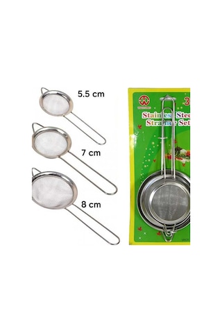 3 Boy Süzgeç Seti Evimdeyokyok Çok Renkli