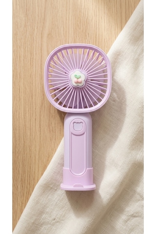 Mini El Fanı Lila Kompakt Tasarımlı, Usb Şarjlı Güçlü Taşınabilir Vantilatör Fan-pl114