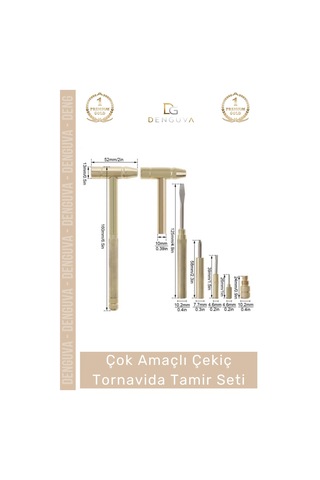 Tamirseti 5 İn 1 Çok Amaçlı Taşınabilir Ergonomik Kompakt Ev Araç Saat Çekiç Tornavida Tamir Seti