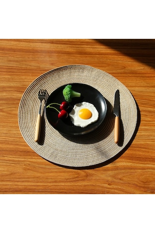 Xindoker Yuvarlak Pvc-pet Yeme Masası Padı - Otel, Ev, Restoran Kullanıma Uygun Mutfak Aksesuarı Açık Kahverengi