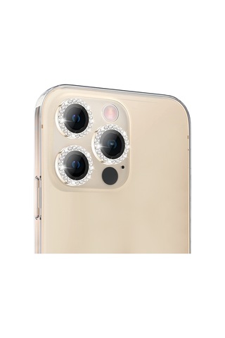 Buff Apple Uyumlu iPhone 14 Pro / 14 Pro Max Diamond Lens Koruyucu Gold