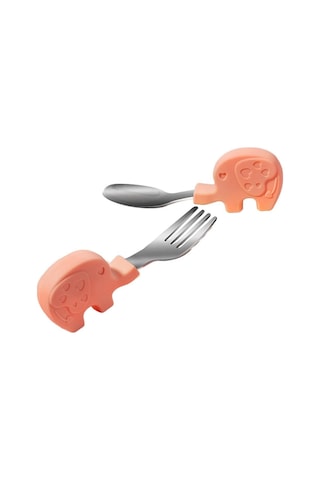 Valkyrie Bebek Filli Yemek Kısa Saplı Çocuk Paslanmaz Çelik Çatal Kaşık Pembe Pembe