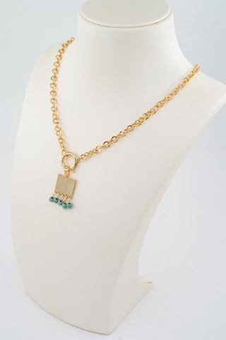 Kadın Özel Tasarım Taş Boncuklu Kolye - ALTIN Gold