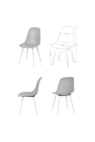 Vilinze Tilia Plastik Bahçe Balkon Bistro Seti Katlanır Masa 60 60 Cm 1+4 Set Gri