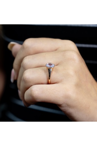 F Renk 1 Karat Oval Pırlanta Tektaş Yüzük - Hrd Sertifikalı