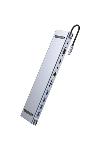11/12-in-1 Type C Dock Usb C Hub 3.0 Splitter Çoklayıcı 4k Rj45 Sd/tf Vga Hdmı Uyumlu Dizüstü Bilgisayar