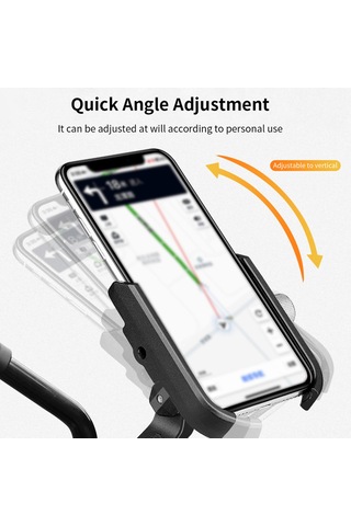 Tenfowee Bisiklet Ve Motosiklet İçin Alüminyum Telefon Tutucu, 4.5-6.8 İnç Uyumlu, Siyah, Gidon Stili Siyah