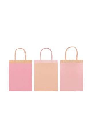 Meri Meri - Pink Fringe Party Bags - Pembe Püsküllü Hediye Çantaları 8'li Tüm Yaşlar
