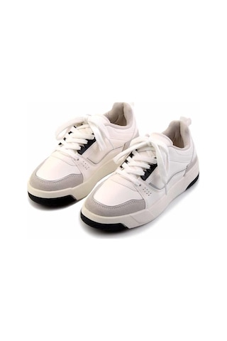 Bambi Beyaz Lame Kadın Sneaker K01591513009 Beyaz