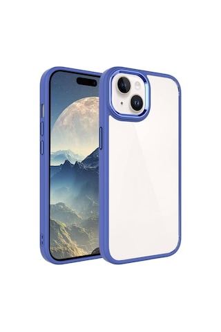 Apple Uyumlu iPhone 15 Plus Kılıf Zore Krom Kapak Lavendery Gray