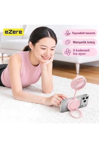 Ezere Flexcool Magsafe Manyetik Telefon Fanı - Taşınabilir Mini Vantilatör- 5775