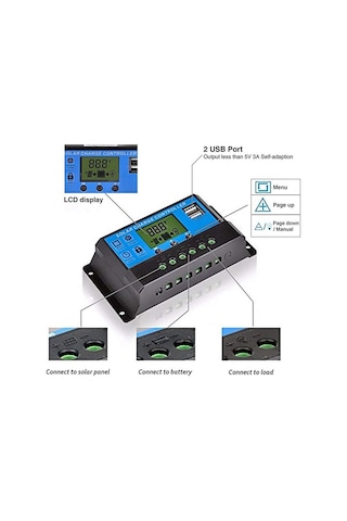 Yaozixa 12v/24v Mppt Güneş Paneli Kontrolörü 100a - Lcd Ekranlı, Çift Usb Çıkışı, Çoklu Koruma Özellikli Güneş Şarj Regülatörü