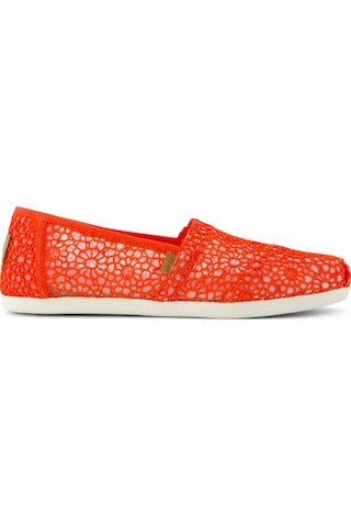 Espadril / Keten Kadın 10021935 Toms Alpargata Moroccan Crochet Flame Flame Mercan