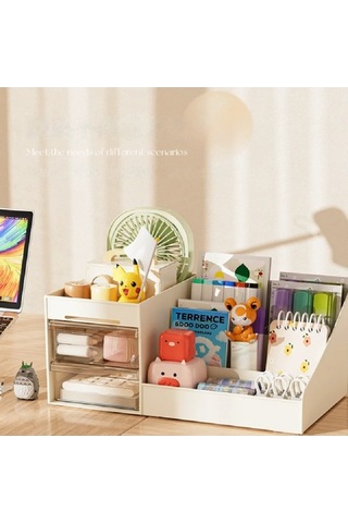 Maoyaya Şeffaf Çekmece Tarzı Makyaj Kutusu Yurdu Organizatör Plastik Çok Renkli, Pratik Dekoratif Kutu Çok Renkli