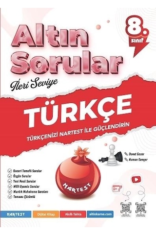 Nartest Yayınları 8.sınıf Altın Sorular İleri Seviye Türkçe-matematik-fen Bilimleri-inkılap Tarihi Seti 4 Kitap