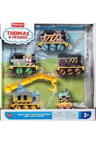 Thomas 5'li Dökme Metal Mini Tren Seti - Dayanıklı Metal Sürat Treni Ve Vagon Figürleri Oyuncak Seti