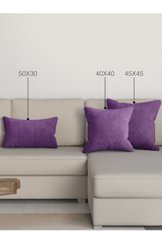 Br Perle Home Daily Series Menekşe Moru Rengi Kırlent Yastık Kılıfı Menekşe Moru