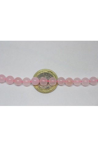 Pembe Kuvars Taşı YARIM Dizi 8mm (18cm uzunluğundadır)