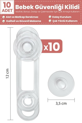 İdeal Baby Mini Çok Amaçlı Kilit 10 Adet Çok Renkli