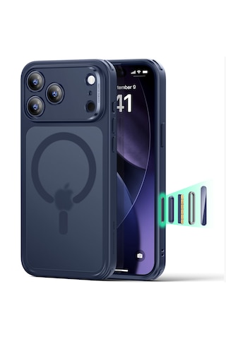 Esr Apple Uyumlu iPhone 17 Pro Max Classic Hybrid Magsafe Kılıf - Kamera Kontrol Buton - Buzlu Mavi Buzlu Mavi