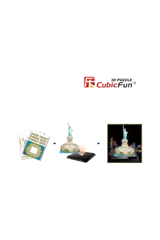 Cubic Fun 3D 37 Parça Puzzle Özgürlük Anıtı - Abd Led Işıklı