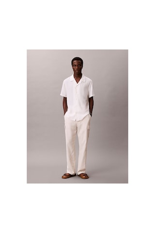 Calvin Klein Erkek Relaxed Fit Düz Çizgili Kargo Pantolon-16199 Kum Rengi