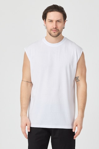 Urbantrendstore Unisex Erkek Kadın Pamuklu Antrenman Sporcu Atleti Oversize Kolsuz T-shirt Atlet Sporcu, Basketbol, Fitness, Jogging Fitness Spor Atlet Trend Atlet Gym Atlet Rahat Kalıp Salaş Günlük Atlet Beyaz