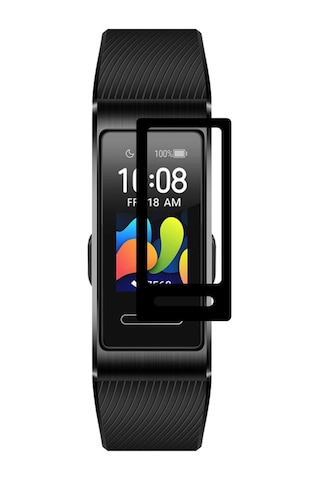 Huawei Band 4 Pro Tam Kaplayan Ekran Koruma 3D Film Siyah