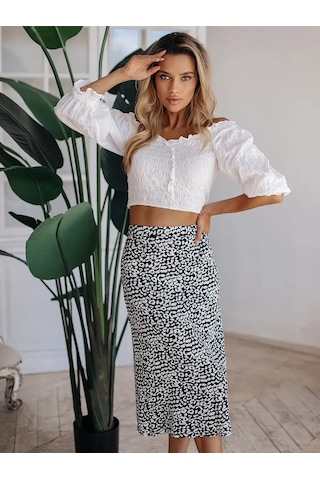 Emidee A-kısa Etek, Baskılı 35081833 Siyah