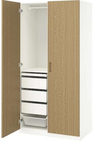 Ikea Beyaz Geniş Kapaklı Gardırop 100x60x201 Cm
