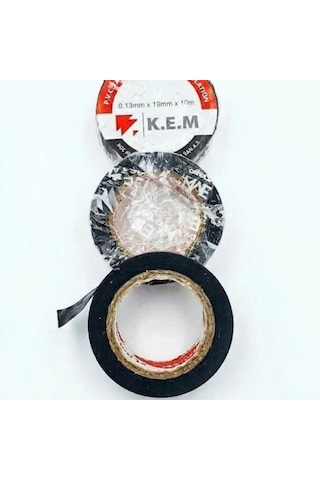 K.e.m. Pvc İzole Elektrik Bantı - Yüksek Mukavemetli Yalıtım Ve İzolasyon Bandı - 0.13mm X 19mm X 10m Siyah Diğer