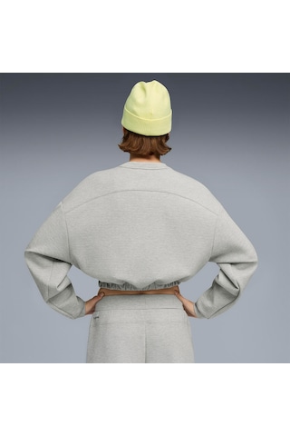 Puma Cloudspun Crew Kadın Gri Bisiklet Yaka Sweatshirt Gri