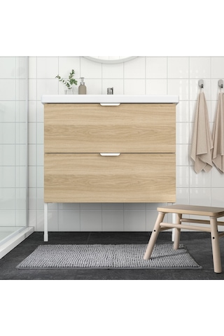 Ikea Toftbo Banyo Halısı Paspas 50 X 80 Cm Gri