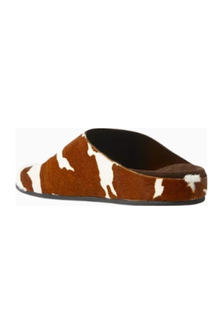 Camp Jeffrey Campbell Kahverengi Beyaz Inek Desenli, Calf Hair Kadın Terlik Clogs Kahverengi - Beyaz